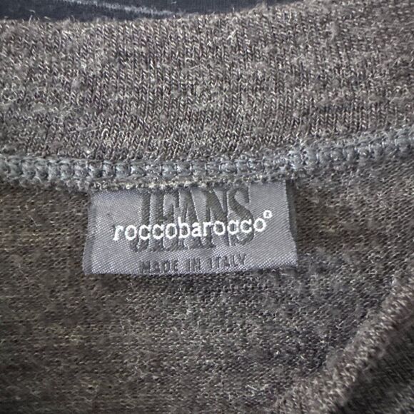 Roccobarocco Jeans Black & Gray Striped Long Sleeve Womens Sweater - Picture 4 of 4